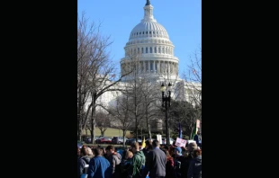 Attendees of the 2018 March for Life make their way past the U.S. Capitol building. Jonah McKeown/CNA